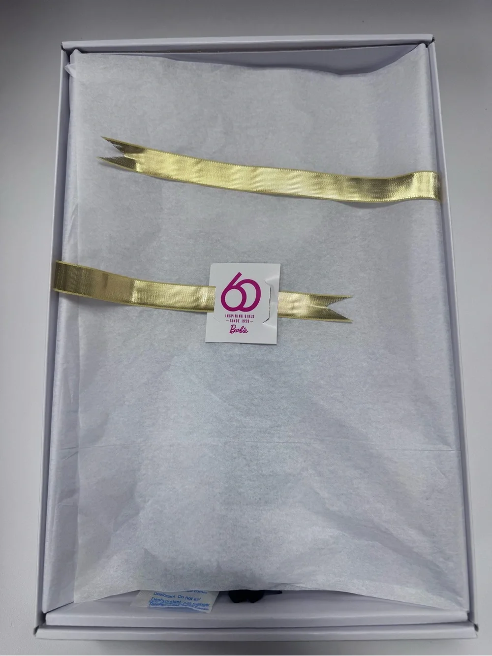 Barbie White and Pink 60th Anniversary Doll Box Back